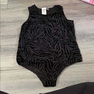 torrid Black Zebra-Print Sleeveless Bodysuit